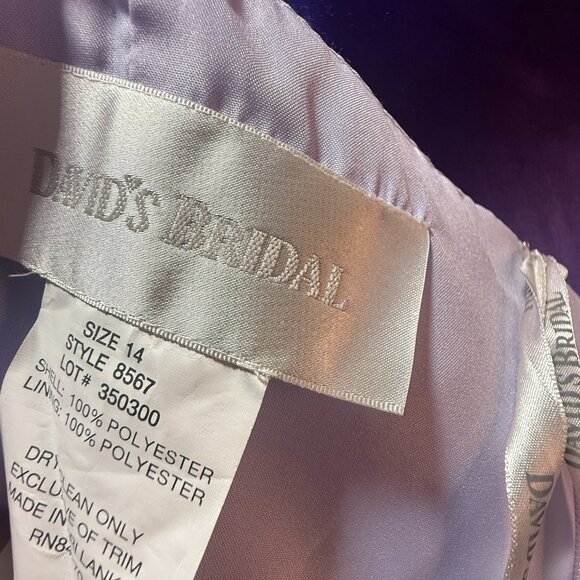 📌David's Bridal Strapless Side Drape & Brooch Satin Bridesmaid Prom Gown Scarf - Picture 15 of 16